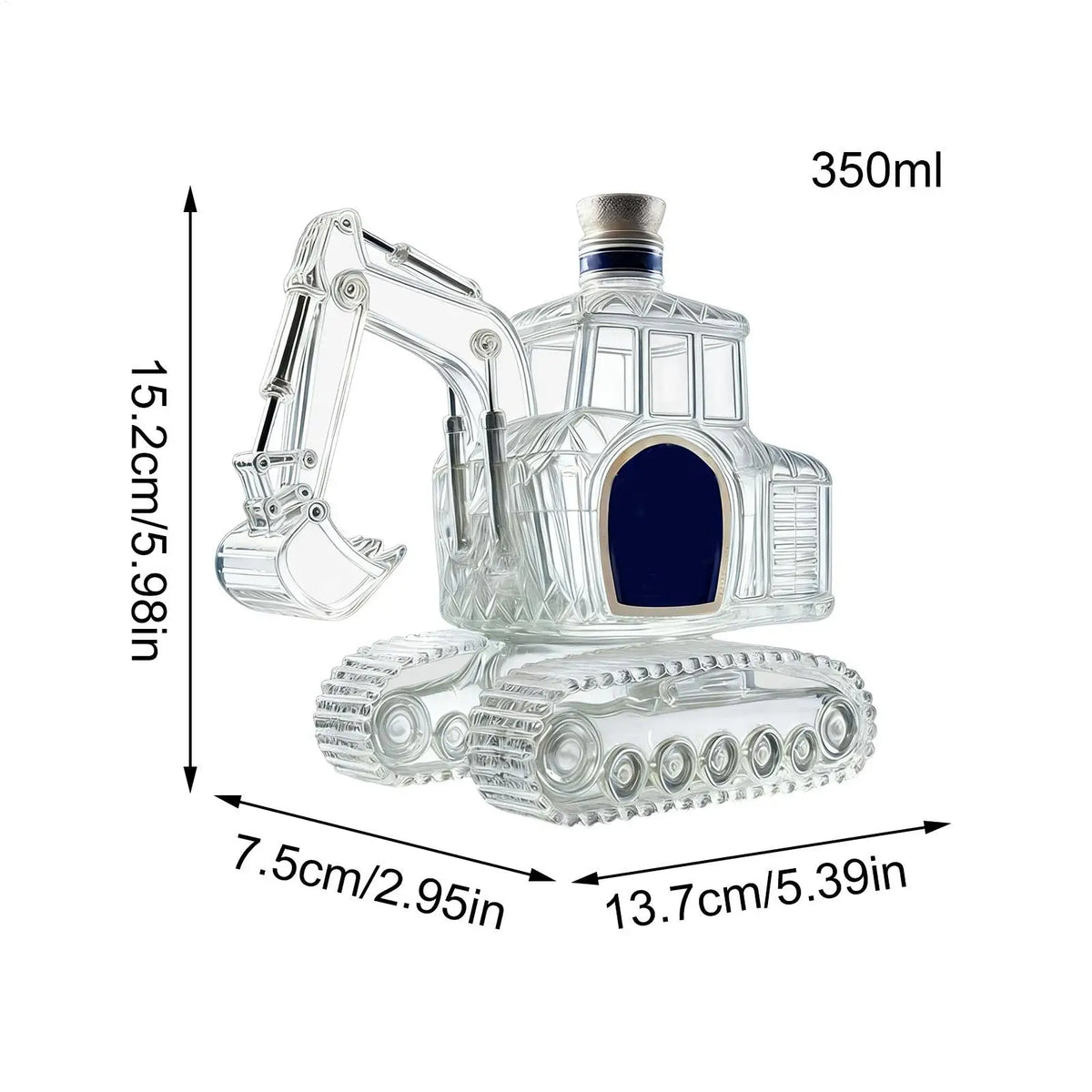 Excavator Shaped Whiskey Decanter | Novelty Glass Liquor Bottle Whiskey Decanter Nixie