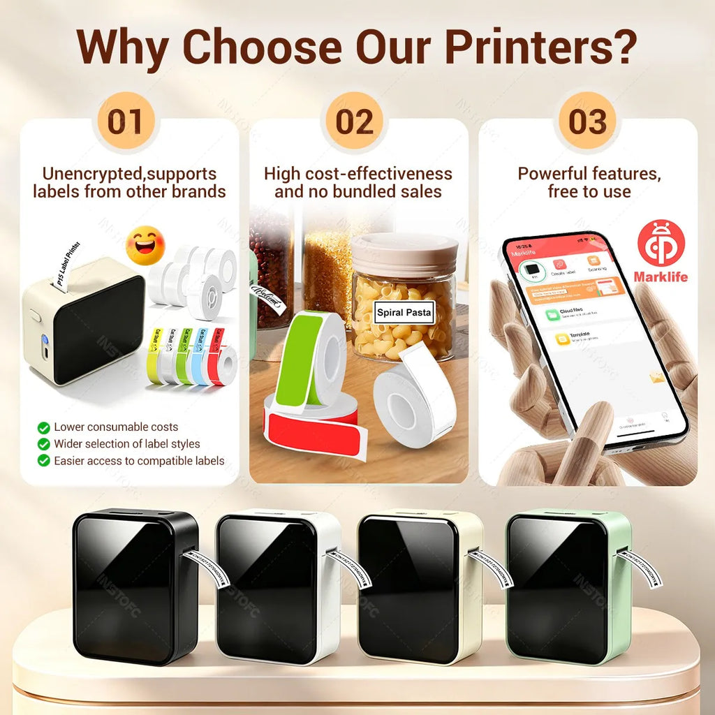 Marklife P15 Mini Bluetooth Inkless Label Printer | Portable