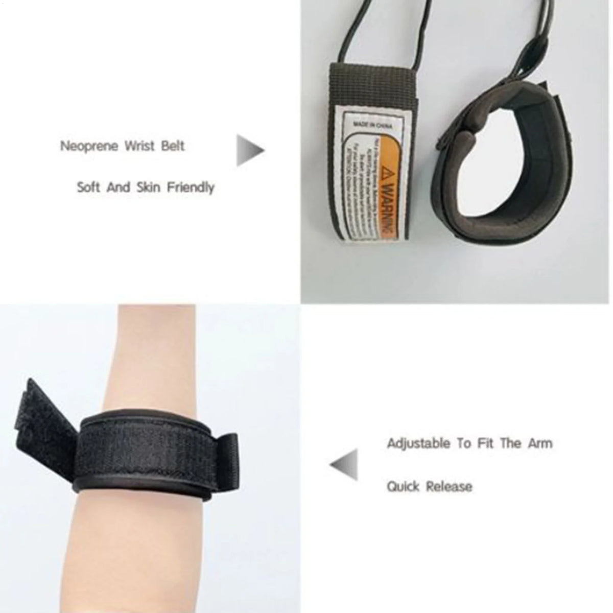 Bodyboard Safety Leash – Coiled TPU Wrist Strap for Surfing Surfboard Leash Nixie