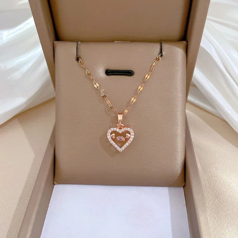 Copper Heart Pendant Necklace – Gold & Rose Gold for Women Pendant Necklace Nixie