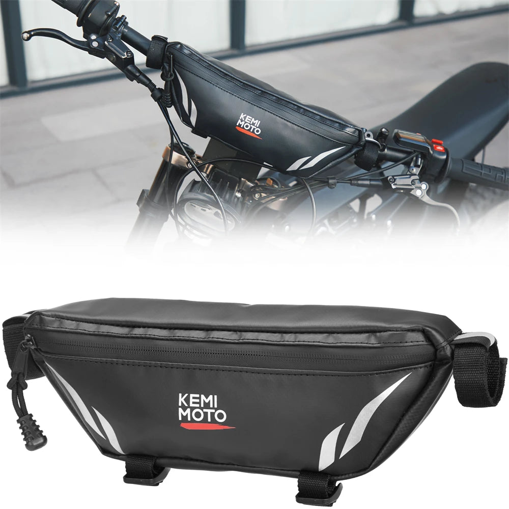 Waterproof Motorcycle Handlebar Bag – Universal Storage Pouch