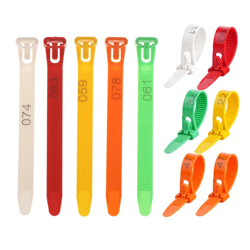 50/100Pcs Adjustable Chicken Leg Bands – 5 Color Poultry Rings Poultry Leg Bands Nixie
