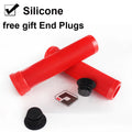 ODI 22mm Silicone MTB Bike Grips – Anti-Slip Handlebar Cover Bike Handlebar Grips Nixie red