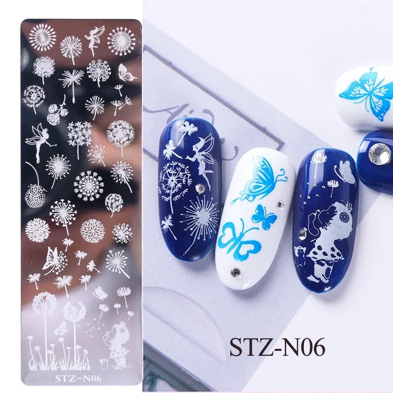 Nail Art Stamping Plates – Floral, Butterfly & Dandelion Designs Nail Stamping Plates Nixie