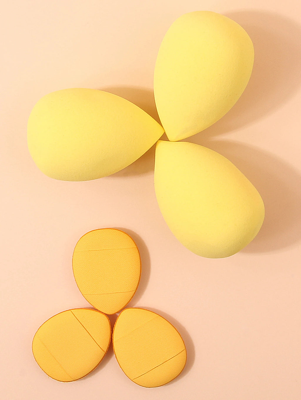 6PCS Yellow Waterdrop Makeup Sponge Set – Foundation & Concealer Makeup Sponge Set Nixie