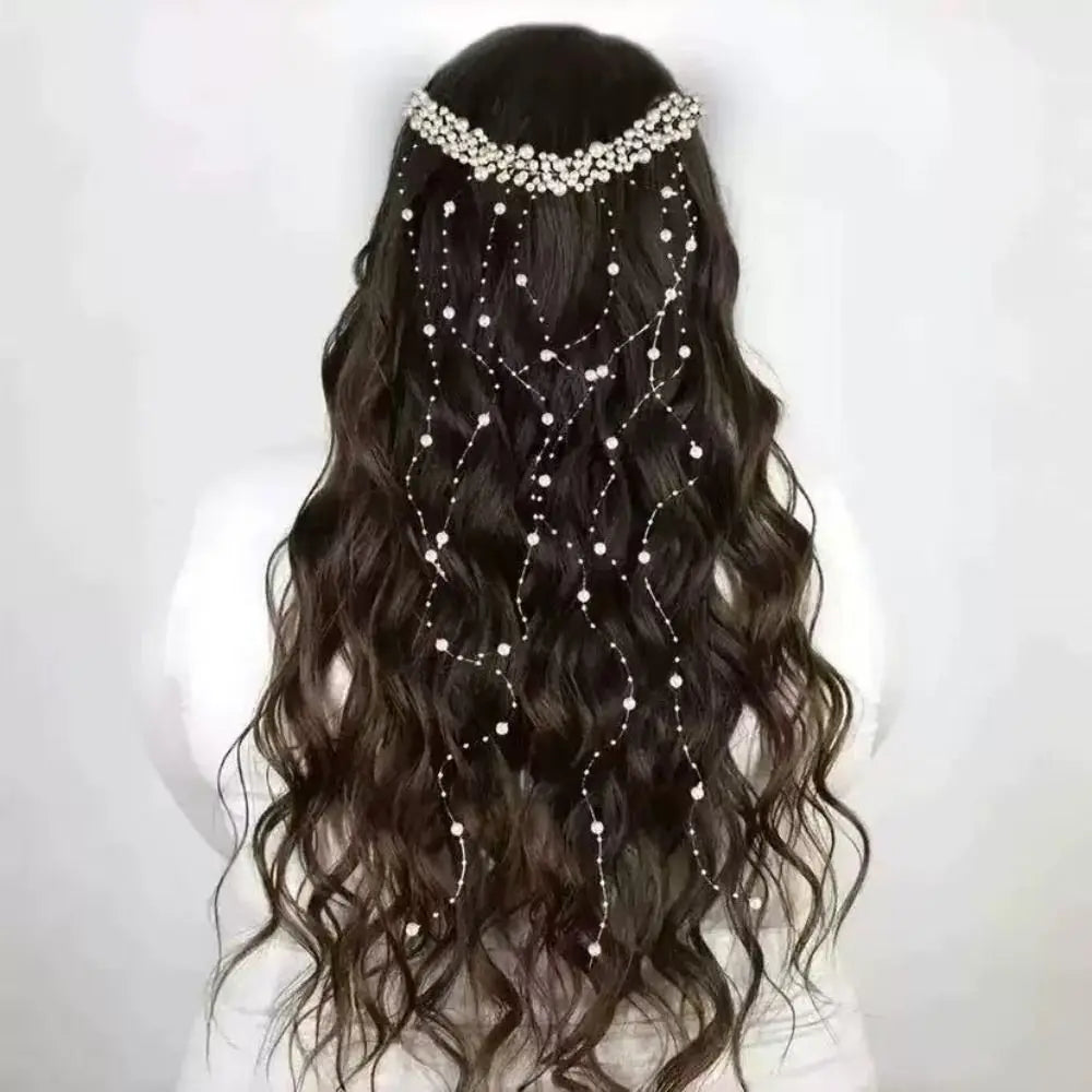 Elegant Bridal Pearl Hair Comb with Tassel & Bead Accents Bridal Hair Comb Nixie