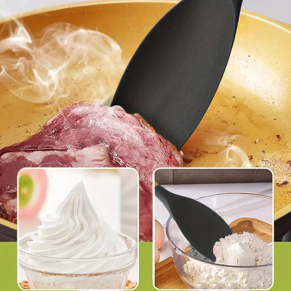 Silicone Spatulas with Wooden Handles – Non-Stick Kitchen Turner Silicone Kitchen Spatula Nixie