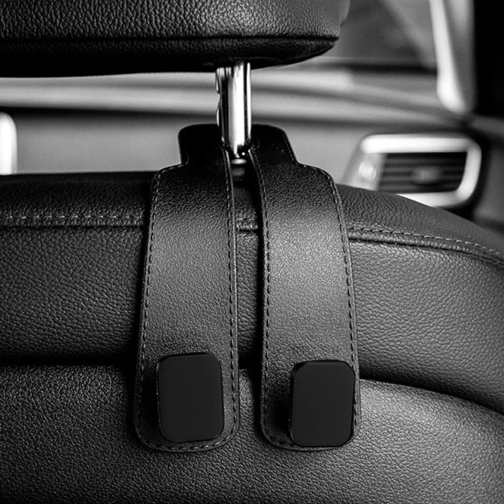 2-in-1 Car Headrest Hook Universal Seat Back Hanger Organizer Car Headrest Hook Nixie Black