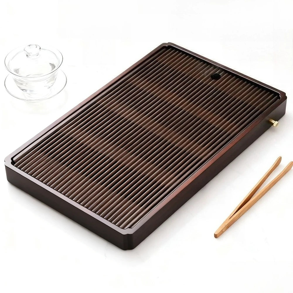 Bamboo Kung Fu Tea Tray with Drainage & Water Storage Bamboo Tea Tray Nixie