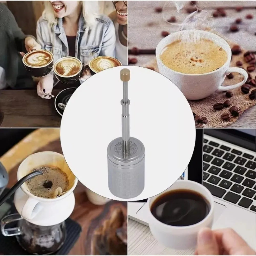 Press Tea & Coffee Infuser – Fine Mesh, Extended Handle Tea Coffee Infuser Nixie