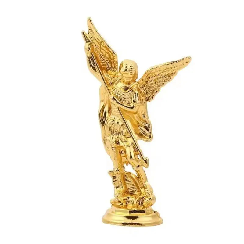 Saint Michael Archangel Figurine – Zinc Alloy Guardian Statue Religious Figurine Nixie Gold
