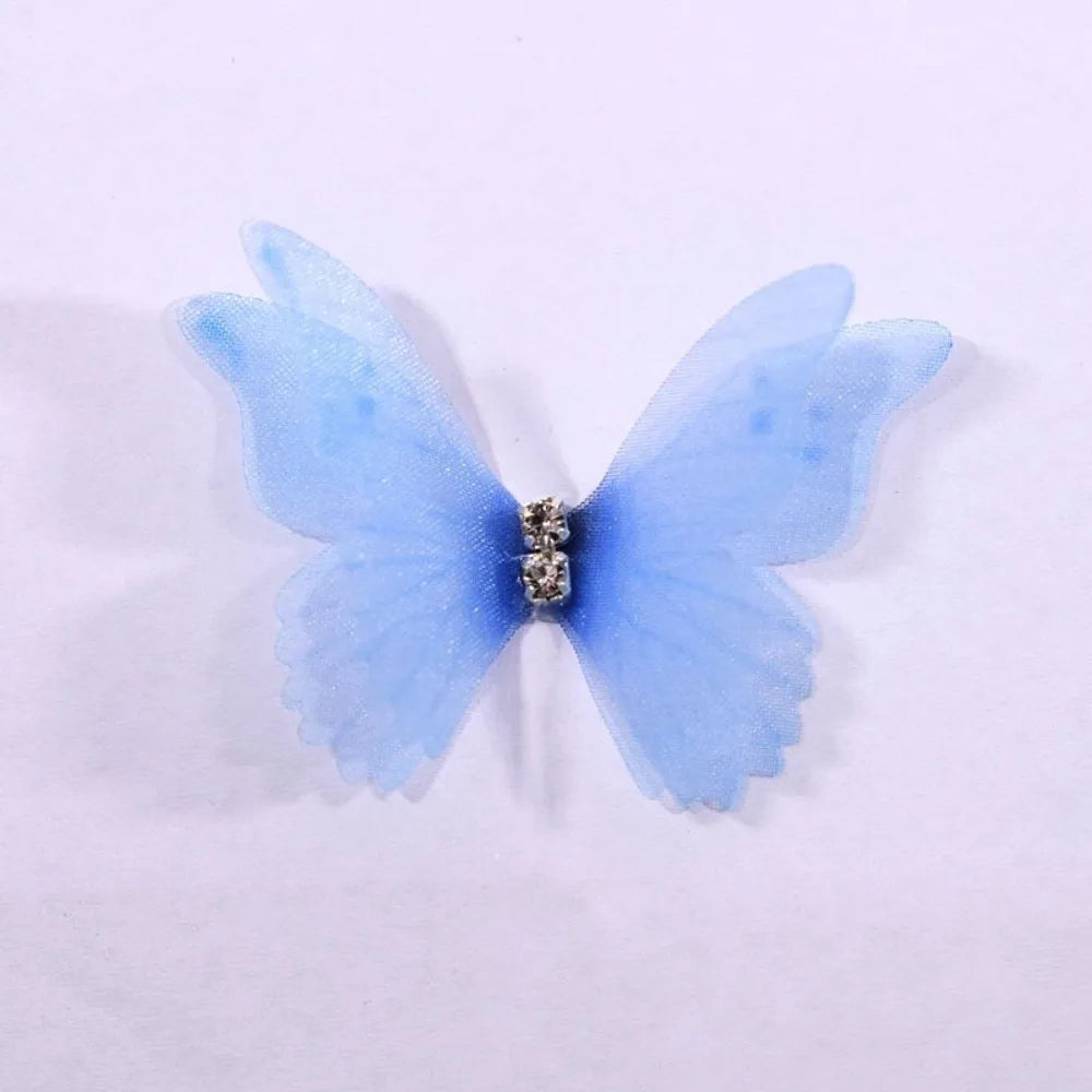 50Pcs 3D Organza Butterfly Appliques – Colorful Mesh Patches Fabric Appliques Nixie