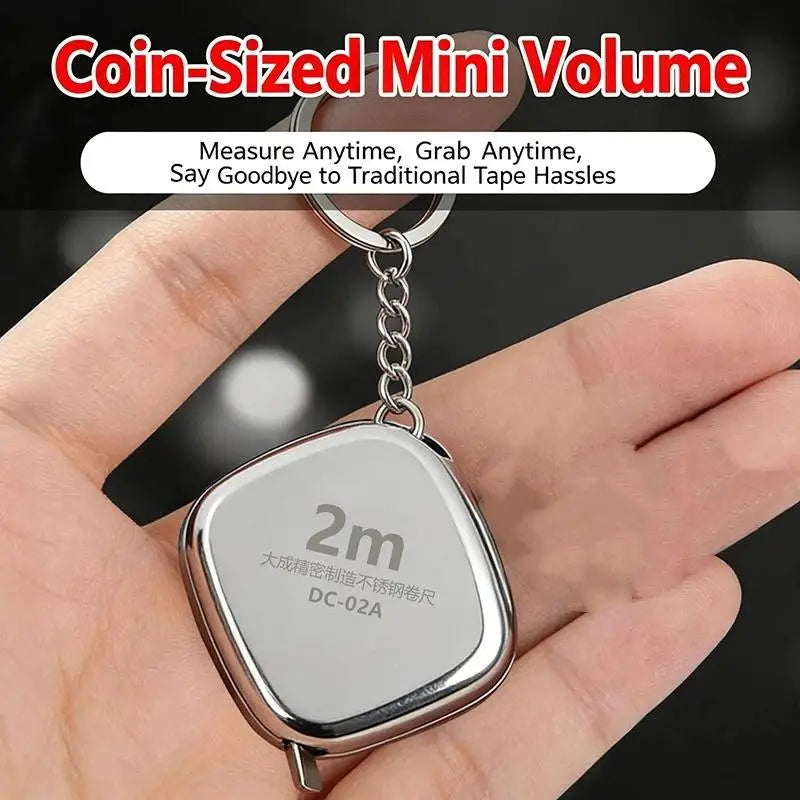 Mini Stainless Steel Tape Measure 2M with Keychain Mini Tape Measure Nixie Default Title