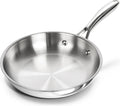 MICHELANGELO 8-Inch Stainless Steel Frying Pan – Induction & Gas Stainless Steel Skillet Nixie silver