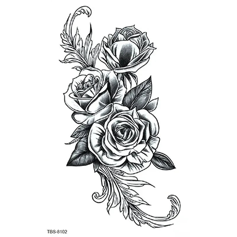 Animal Temporary Tattoo Stickers – Whale Deer Panda Black Line Temporary Tattoo Sticker Nixie