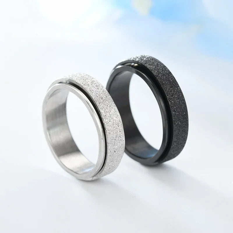 6mm Spinner Ring Stainless Steel Rotatable Band – Unisex Spinner Ring Nixie