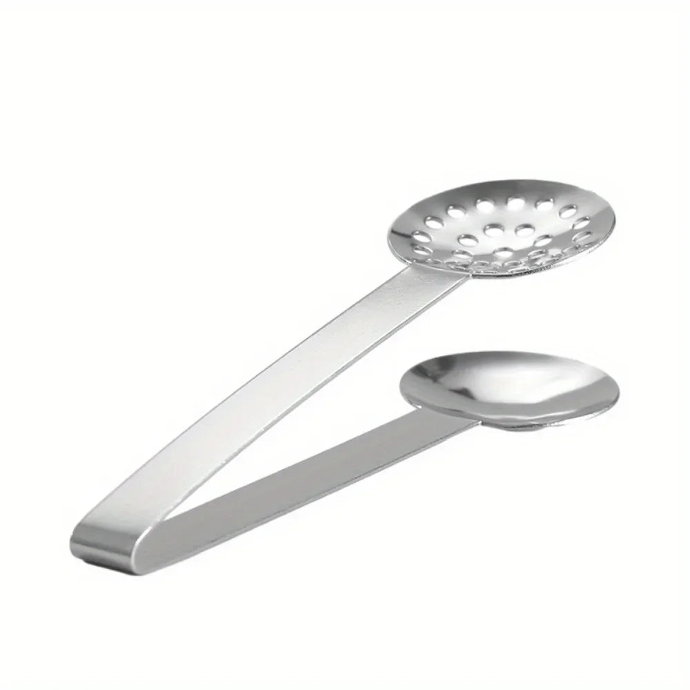 Stainless Steel Tea Bag Squeezer Tongs & Strainer Clip