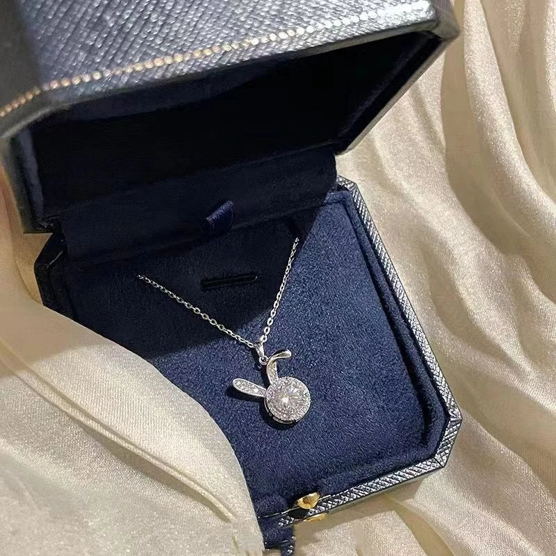 Cute Bunny Copper Zirconia Pendant Necklace for Women Pendant Necklace Nixie