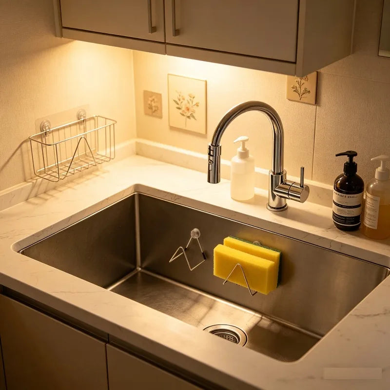 304 Stainless Steel Sponge Drain Rack – Magnetic Kitchen Shelf Kitchen Drain Rack Nixie