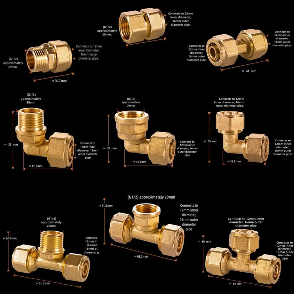 Brass Pipe Fitting Male/Female Thread Solar Water Heater 2/3 Way Brass Pipe Fitting Nixie