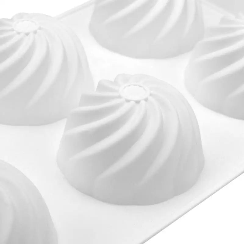 6-Cavity Spiral Silicone Mold for Cake, Mousse & Soap Silicone Baking Mold Nixie