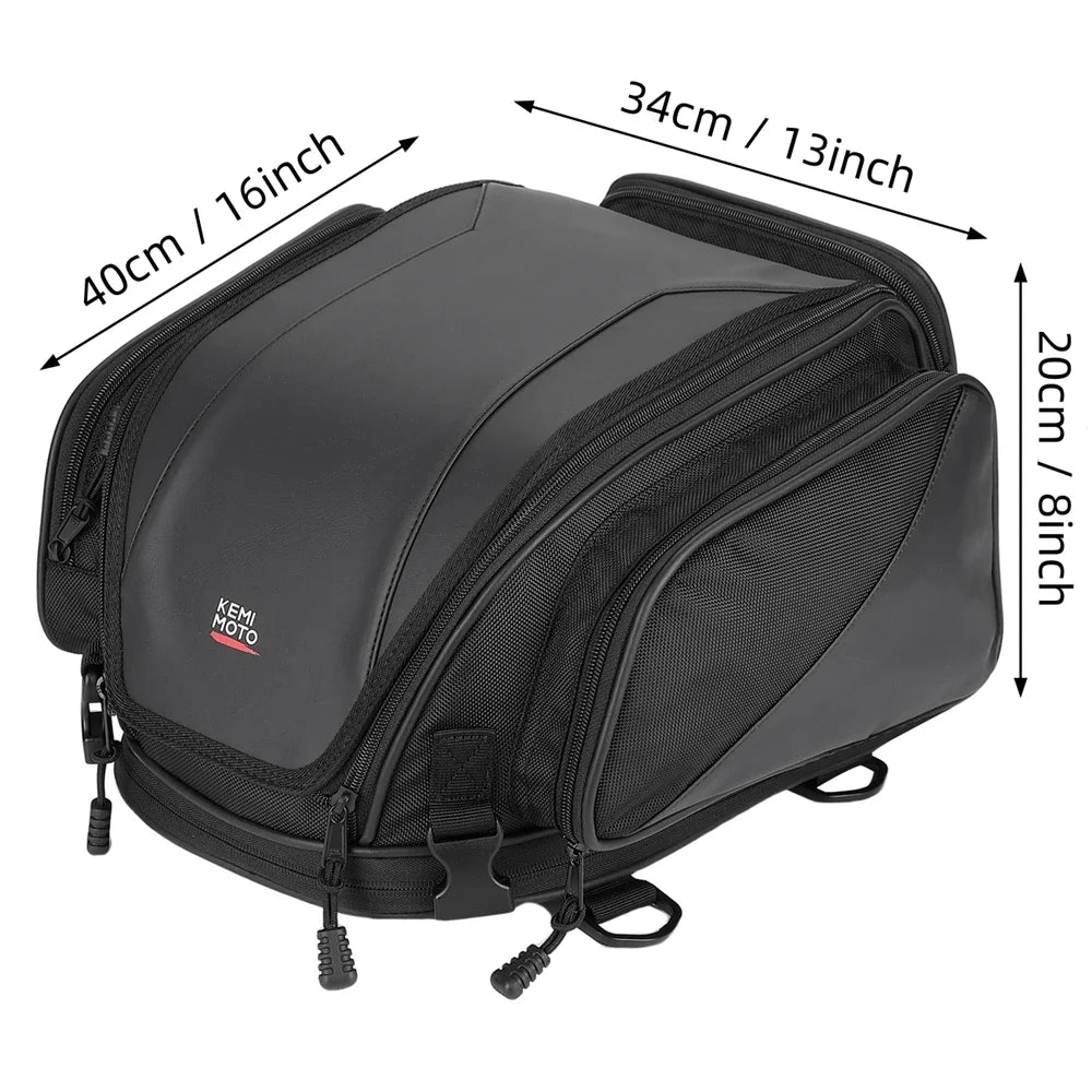 KEMITOUR 18-22L Expandable Motorcycle Tail Bag | Waterproof Motorcycle Tail Bag Nixie