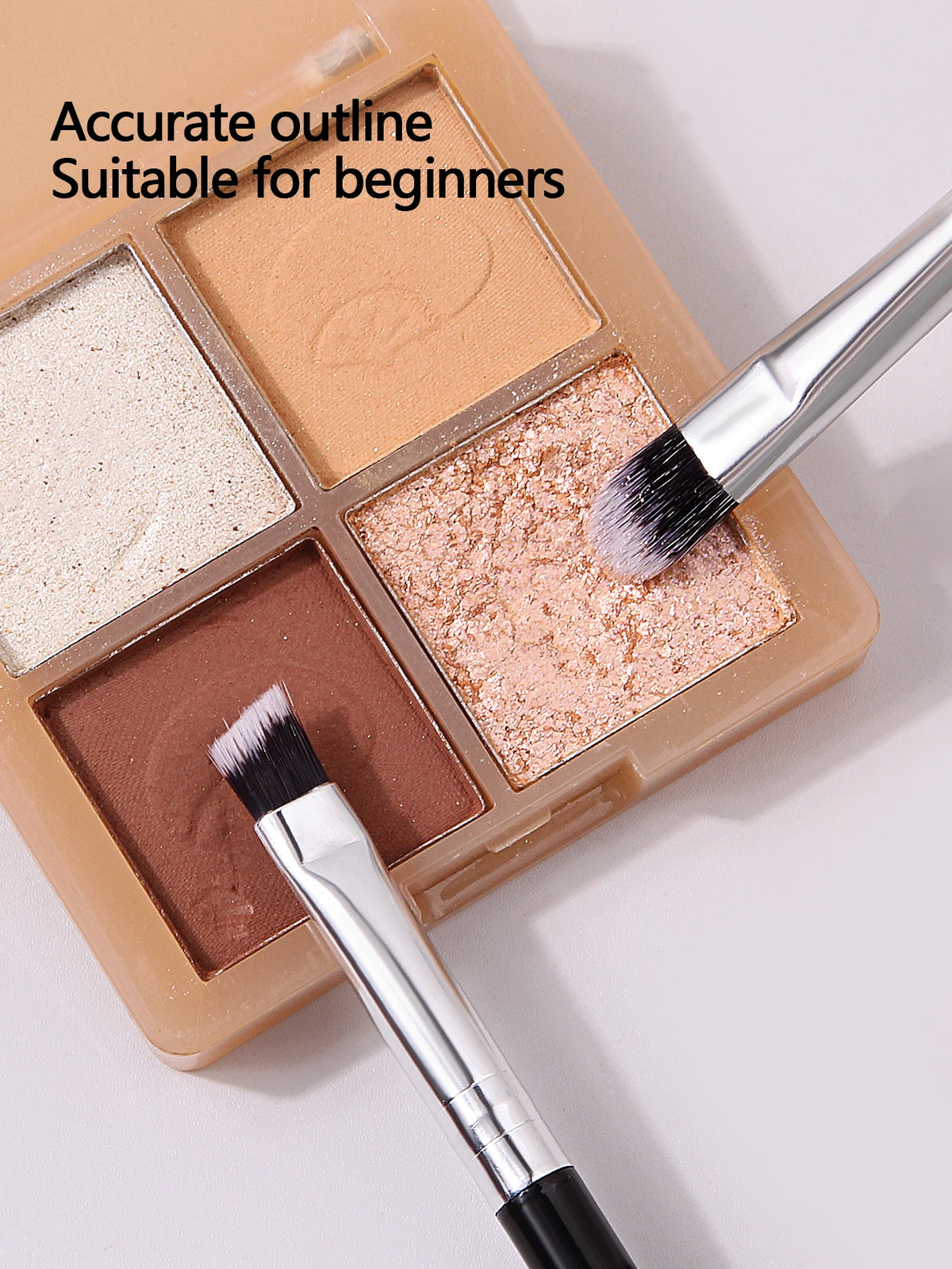 2pcs Double-Ended Eyeshadow & Eyebrow Makeup Brush Set Eye Makeup Brush Nixie