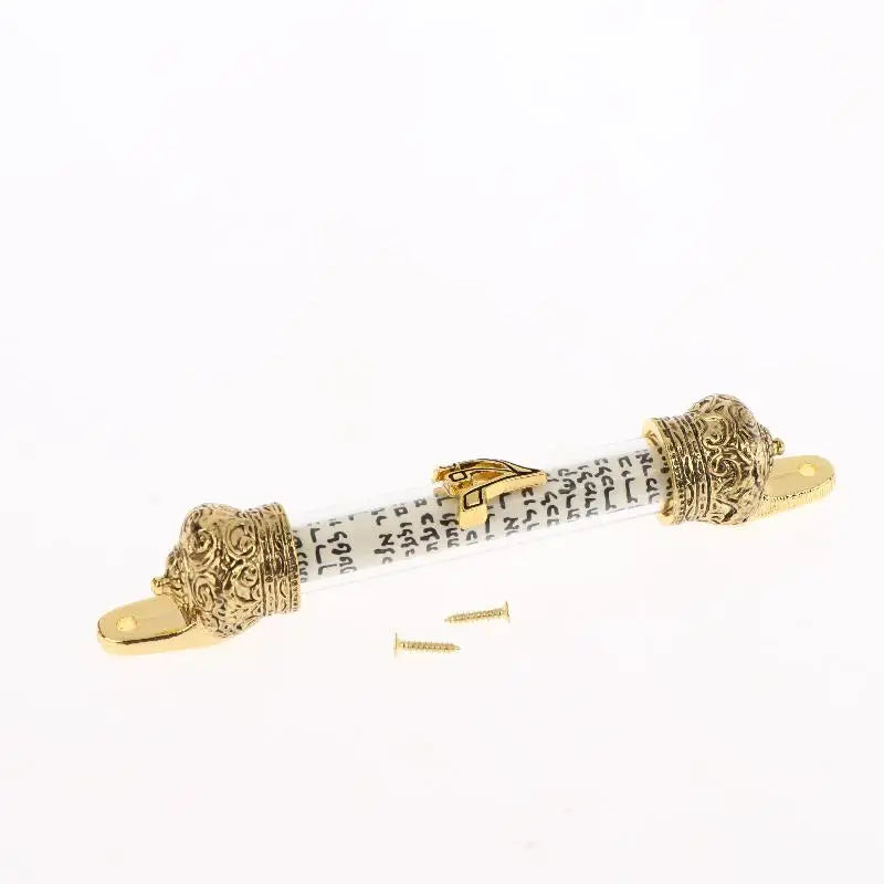 Metal Mezuzah Case with Scroll – Retro Gold Door Plaque Mezuzah Case Nixie