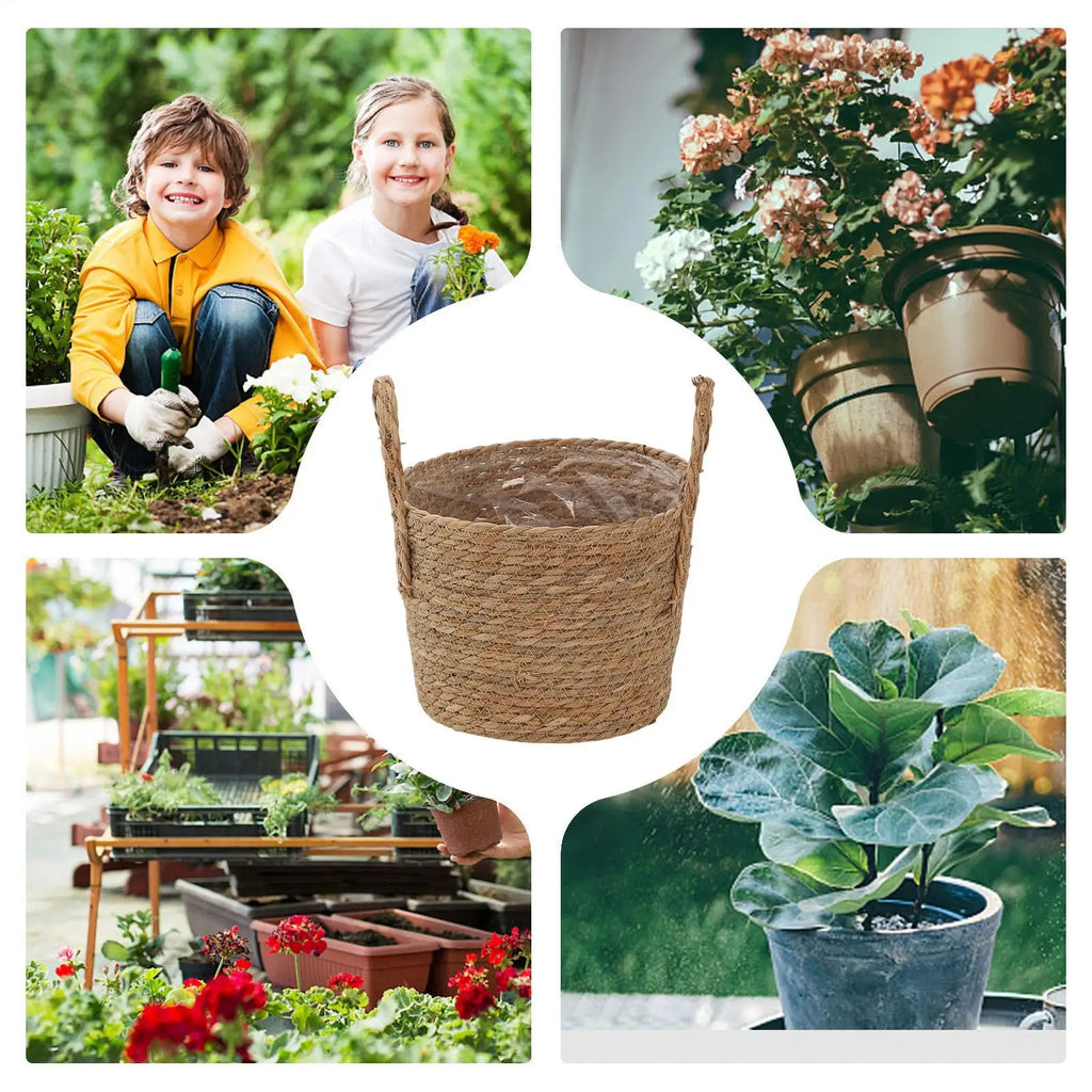 Wicker Planter Basket | Handwoven Bamboo Flowerpot Holder Wicker Planter Basket Nixie