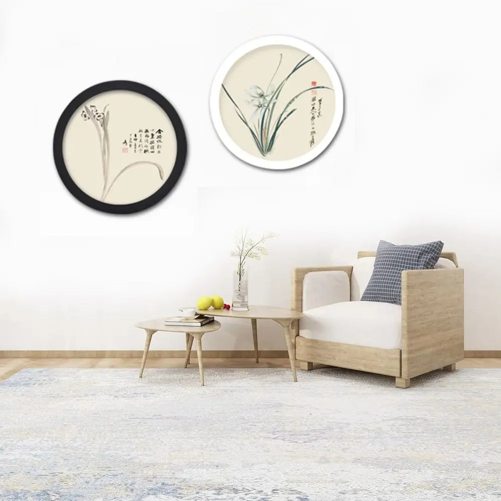 Wooden Round Picture Frame Wall Mounted Circle Photo Holder Round Picture Frame Nixie