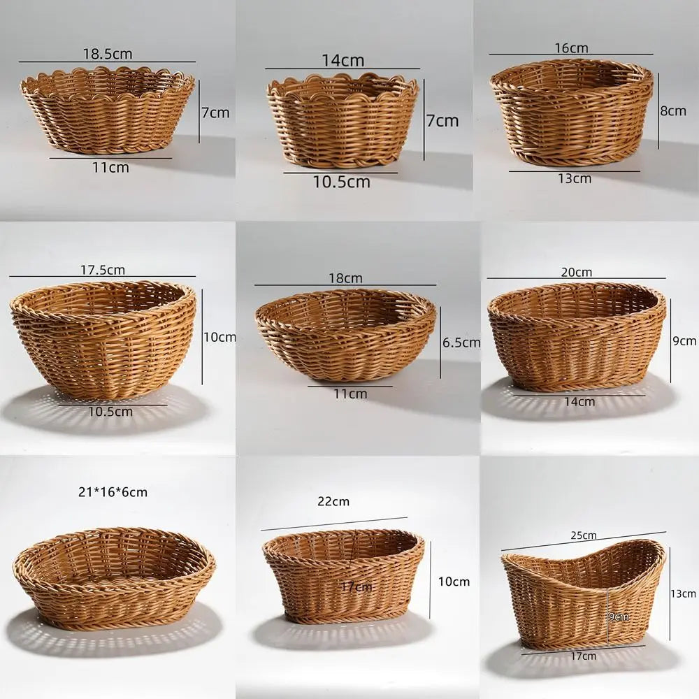 Handwoven Wicker Serving Baskets – 10 Styles | Rattan-Look Wicker Storage Basket Nixie