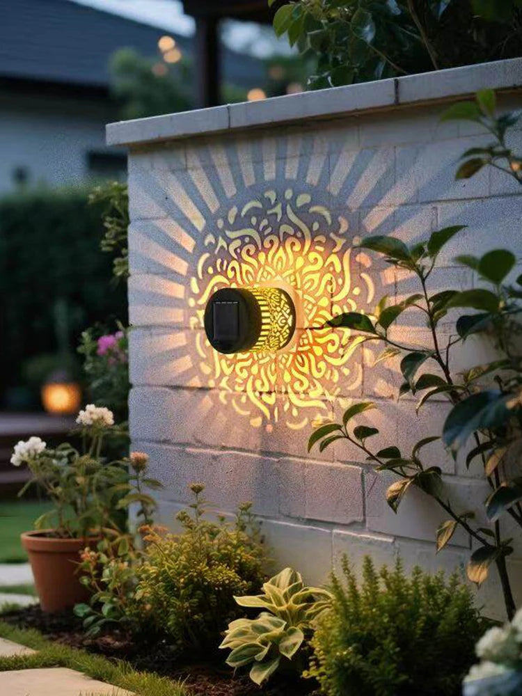 Solar Mandala Outdoor LED Wall Lamp – Waterproof Garden Light Solar Outdoor Wall Light Nixie