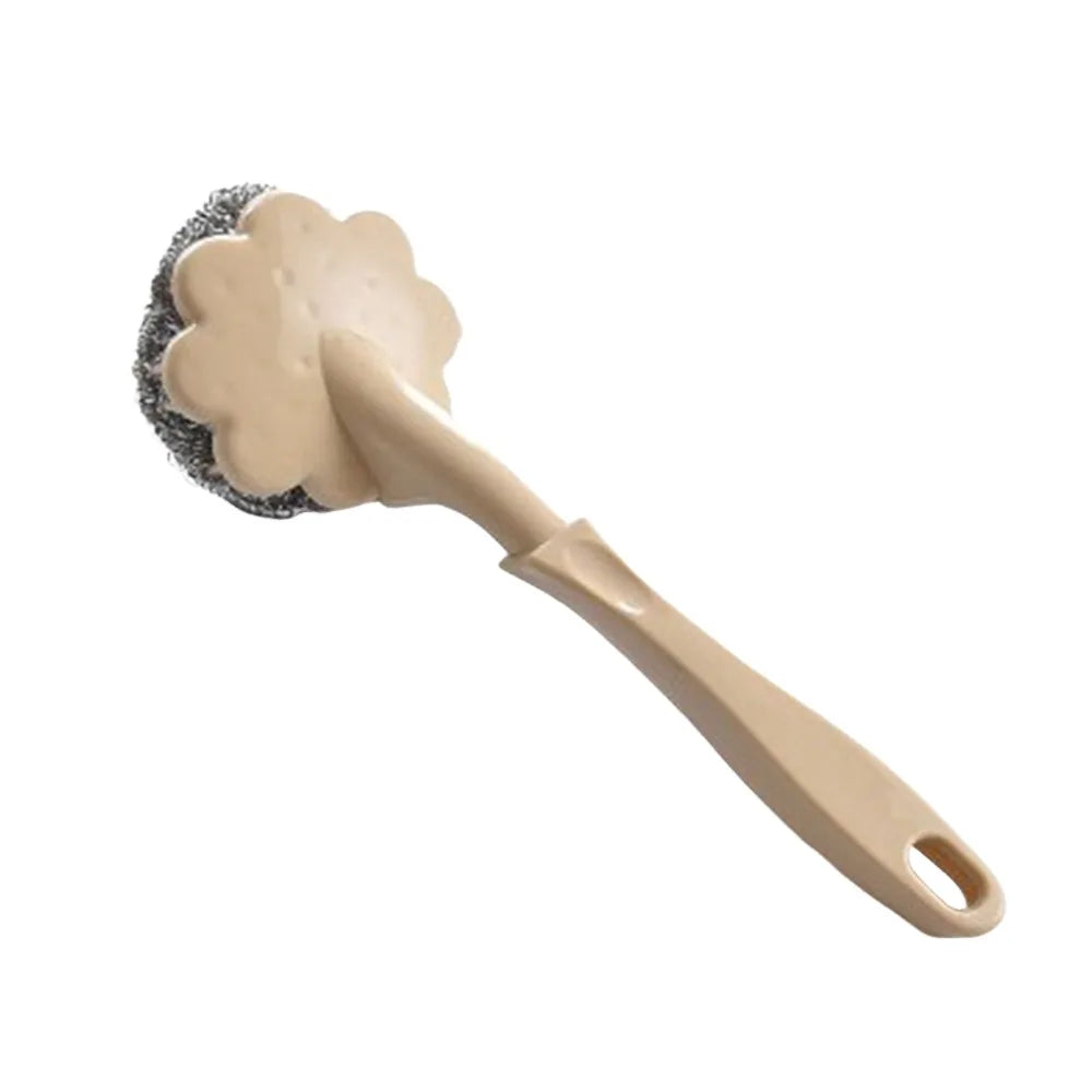 Long Handle Steel Wire Pot Scrubber Brush | Kitchen Cleaner