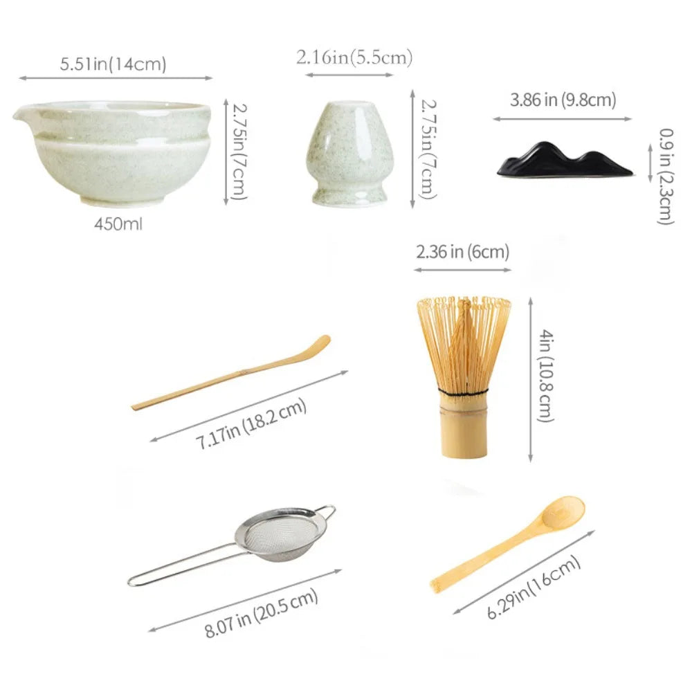 Ceramic Matcha Bowl Set – Gradient Color with Pouring Spout Matcha Tea Bowl Nixie