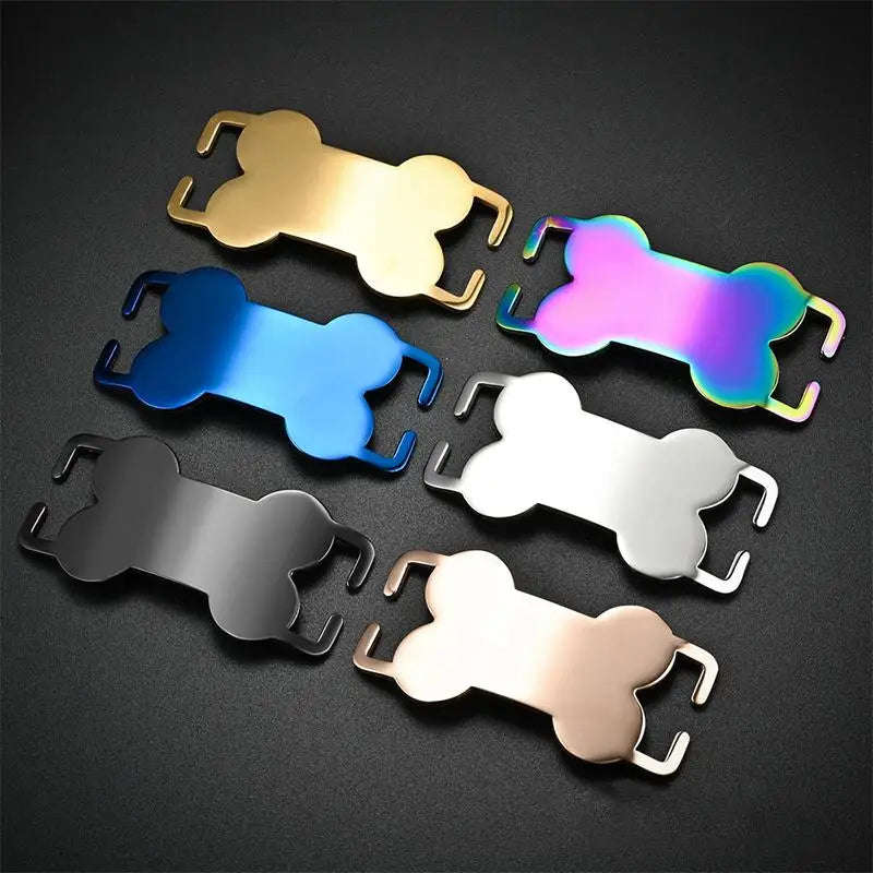 Bone-Shaped Slide-On Stainless Steel Pet ID Tag – Dog & Cat Pet ID Tag Nixie