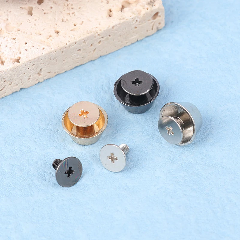 10 Sets Metal Bag Feet Bottom Rivets for DIY Leather Crafts Leather Craft Rivets Nixie