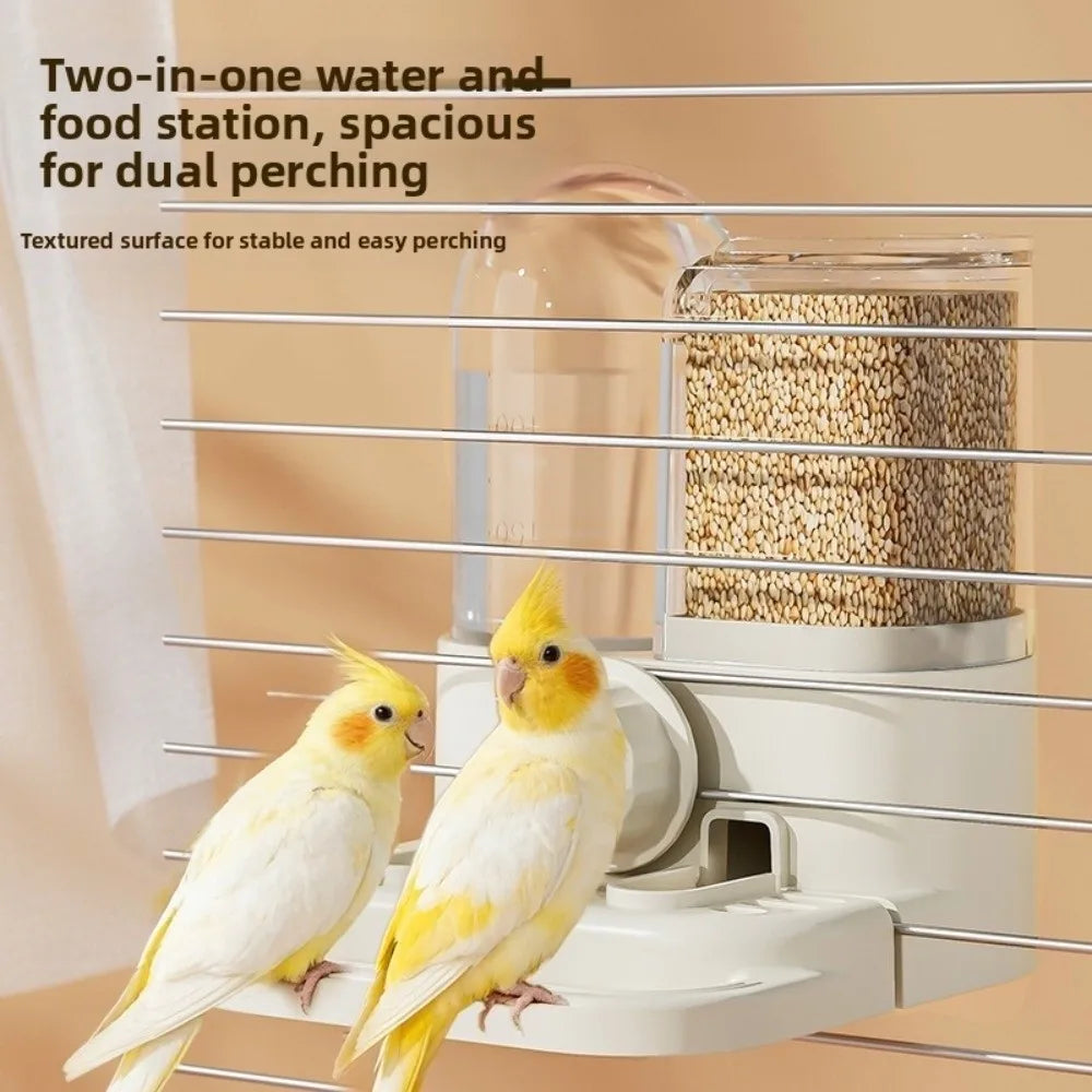 2-in-1 Automatic Bird Water Dispenser & Feeder for Parrots