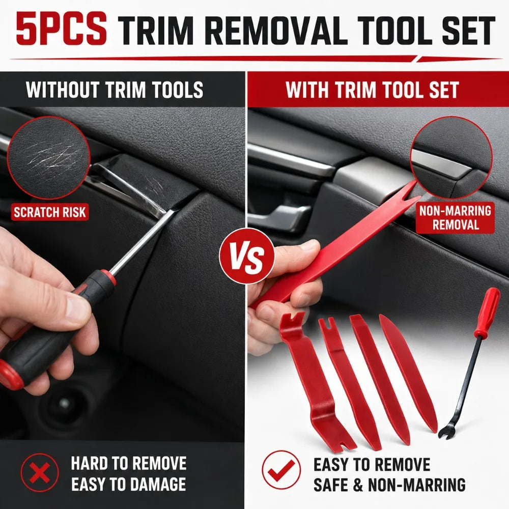 5PCS Car Panel Removal Tool Set – Anti-Scratch Pry Kit
