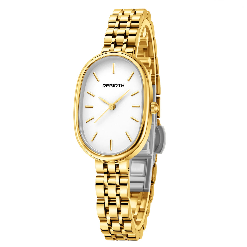 REBIRTH Retro Oval Roman Numeral Women's Quartz Watch Women's Quartz Watch Nixie