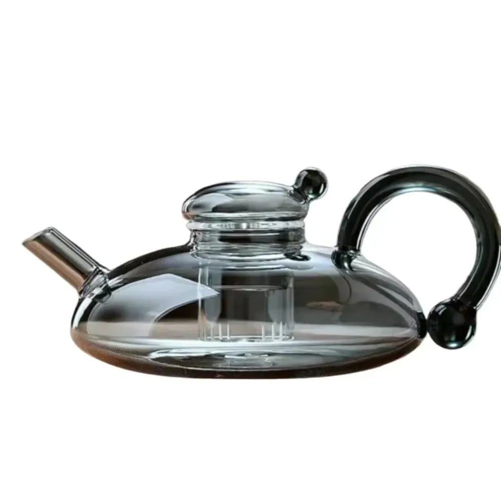 Clear Glass Teapot with Infuser – Heat Resistant Loose Leaf Tea Glass Teapot Nixie Brown