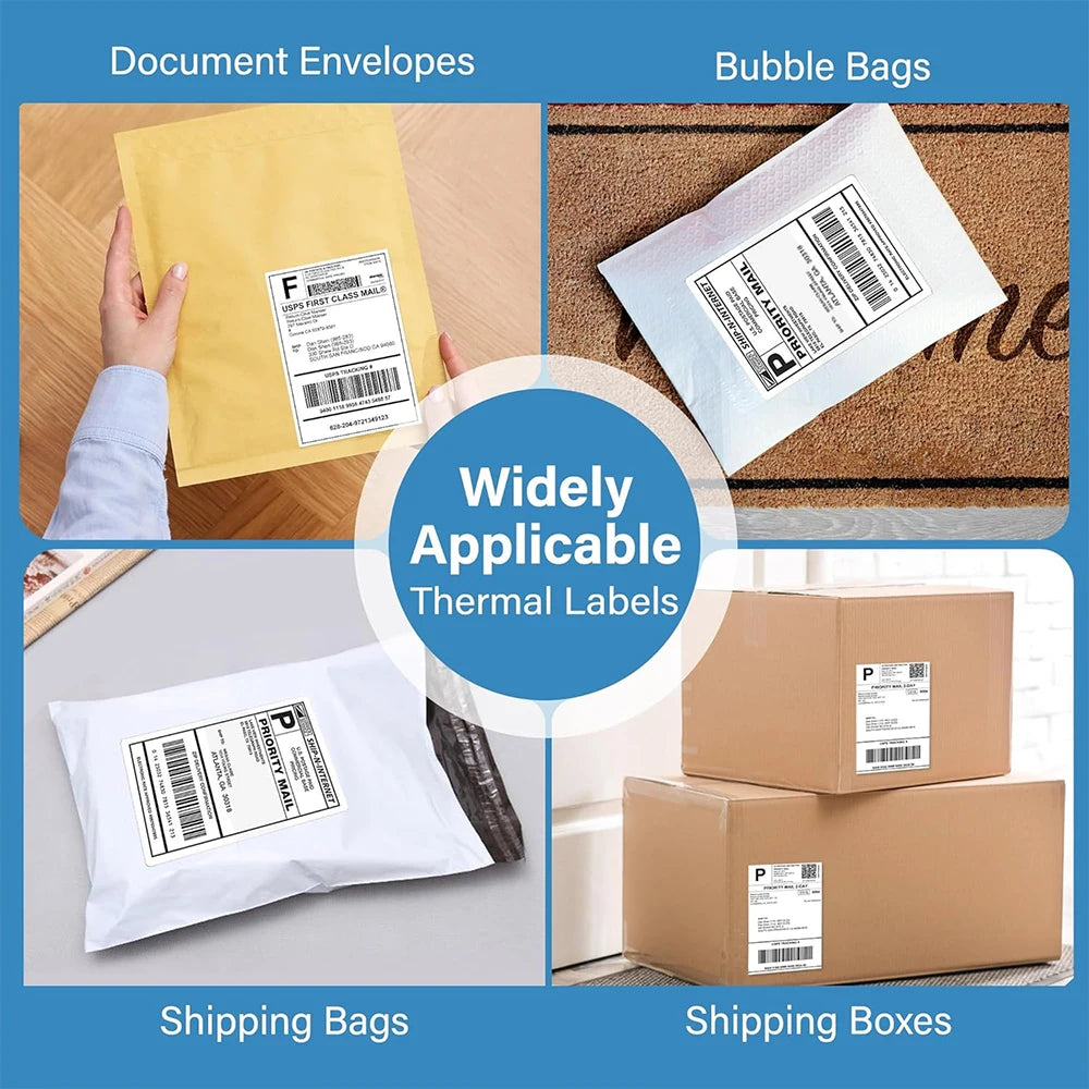 4x6" Thermal Shipping Labels 100x150mm – 500 Sheets Fanfold Thermal Shipping Labels Nixie