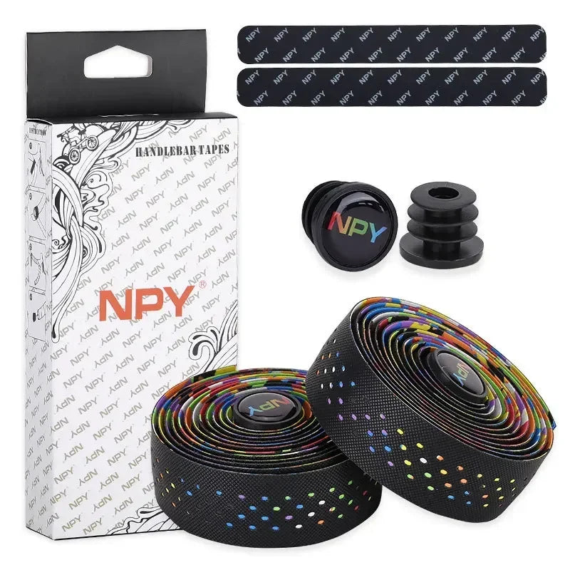 Road Bike Handlebar Tape PU+EVA Bar Wrap – Road & Gravel Handlebar Tape Nixie Multicolor Bike Tape