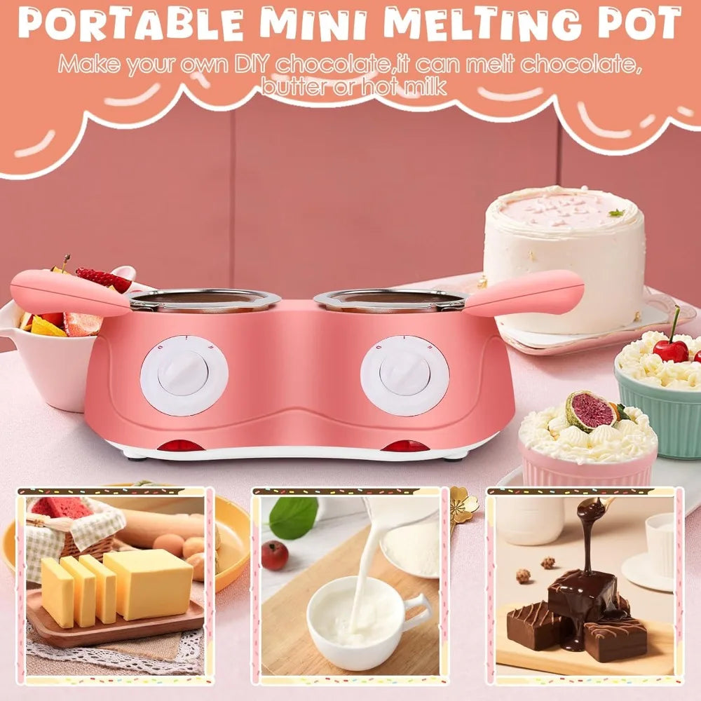 Electric Chocolate Melting Pot – Mini Double Fondue Candy Maker