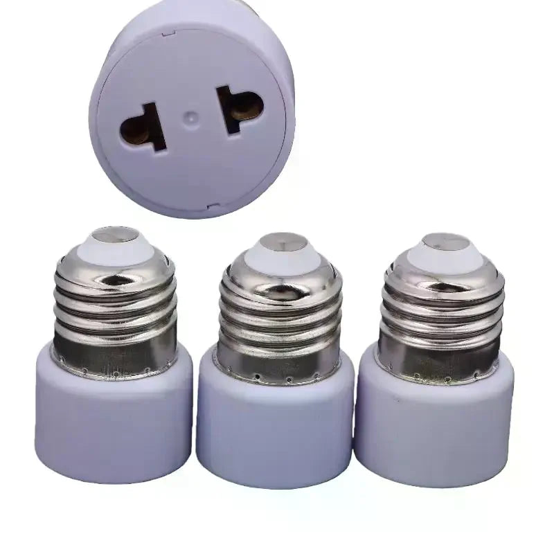 E27 Bulb Socket Adapter US/EU Plug White DIY Lamp Holder