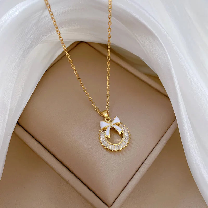 Butterfly Knot Pendant Necklace – Gold Stainless Steel Women Pendant Necklace Nixie