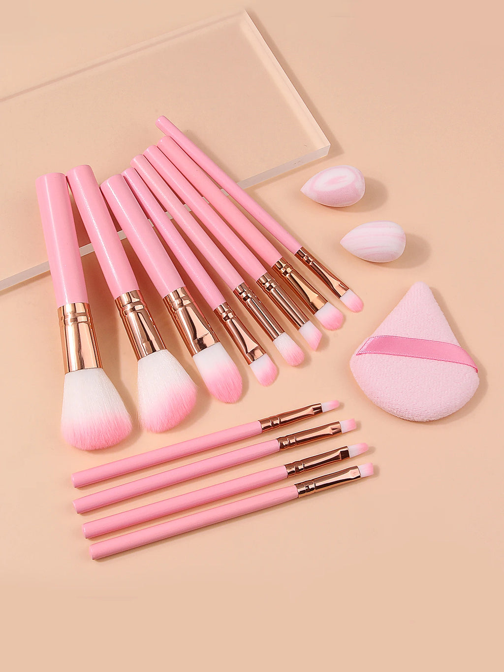 15-Piece Makeup Brush Set with Sponge & Puff | Nixie Makeup Brush Set Nixie