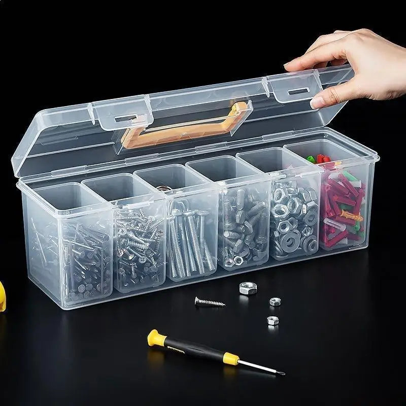 Transparent Multi-Compartment Tool Storage Box | DIY Organizer