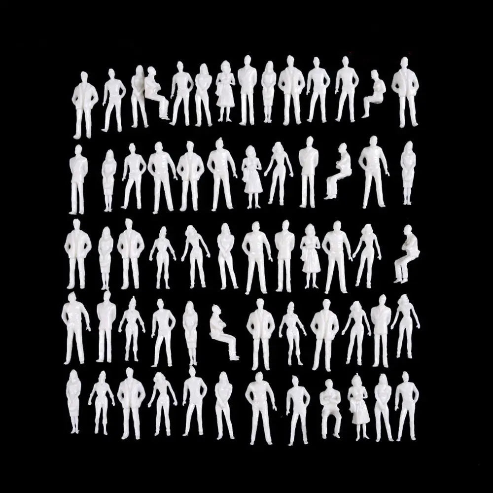 Miniature Scale Model People Figures White Plastic 10/100pcs