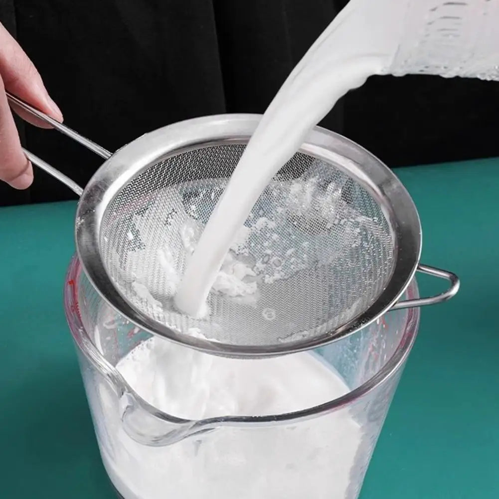 Fine Mesh Stainless Steel Kitchen Strainer with Handle