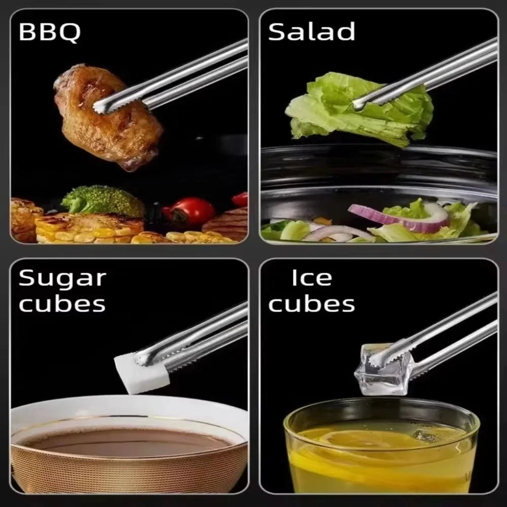 304 Stainless Steel Salad Tongs – Serrated Food Serving Clip Kitchen Serving Tongs Nixie